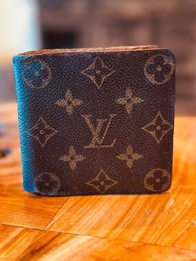 men’s monogram, canvas, leather, wallet, bifold vintage 1994 Spain